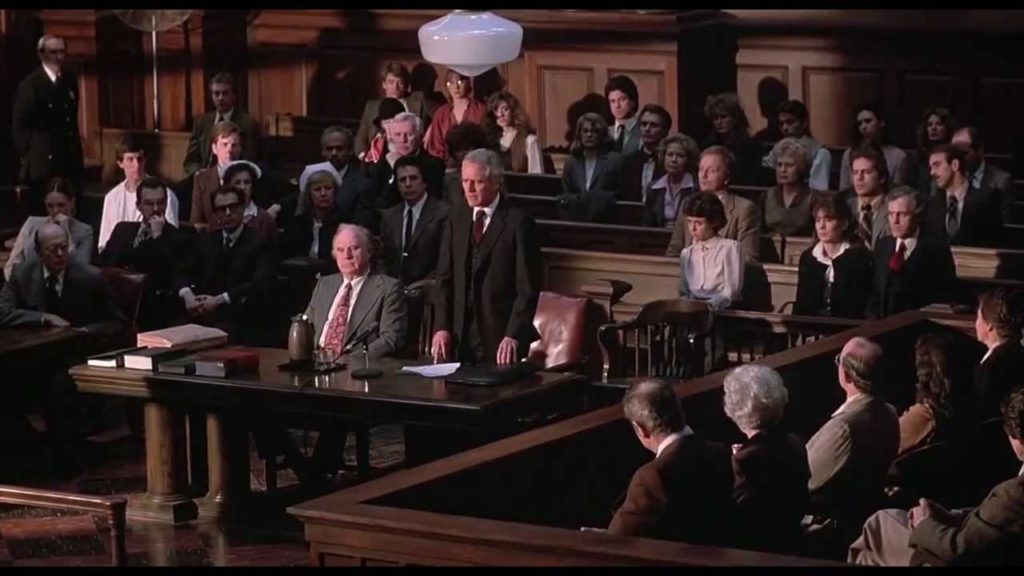 Paul Newman as Frank Galvin giving his closing speech before the court.